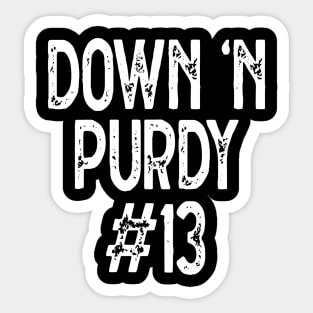 Down 'N Purdy #13 Brock Purdy American Football Quarterback Sticker